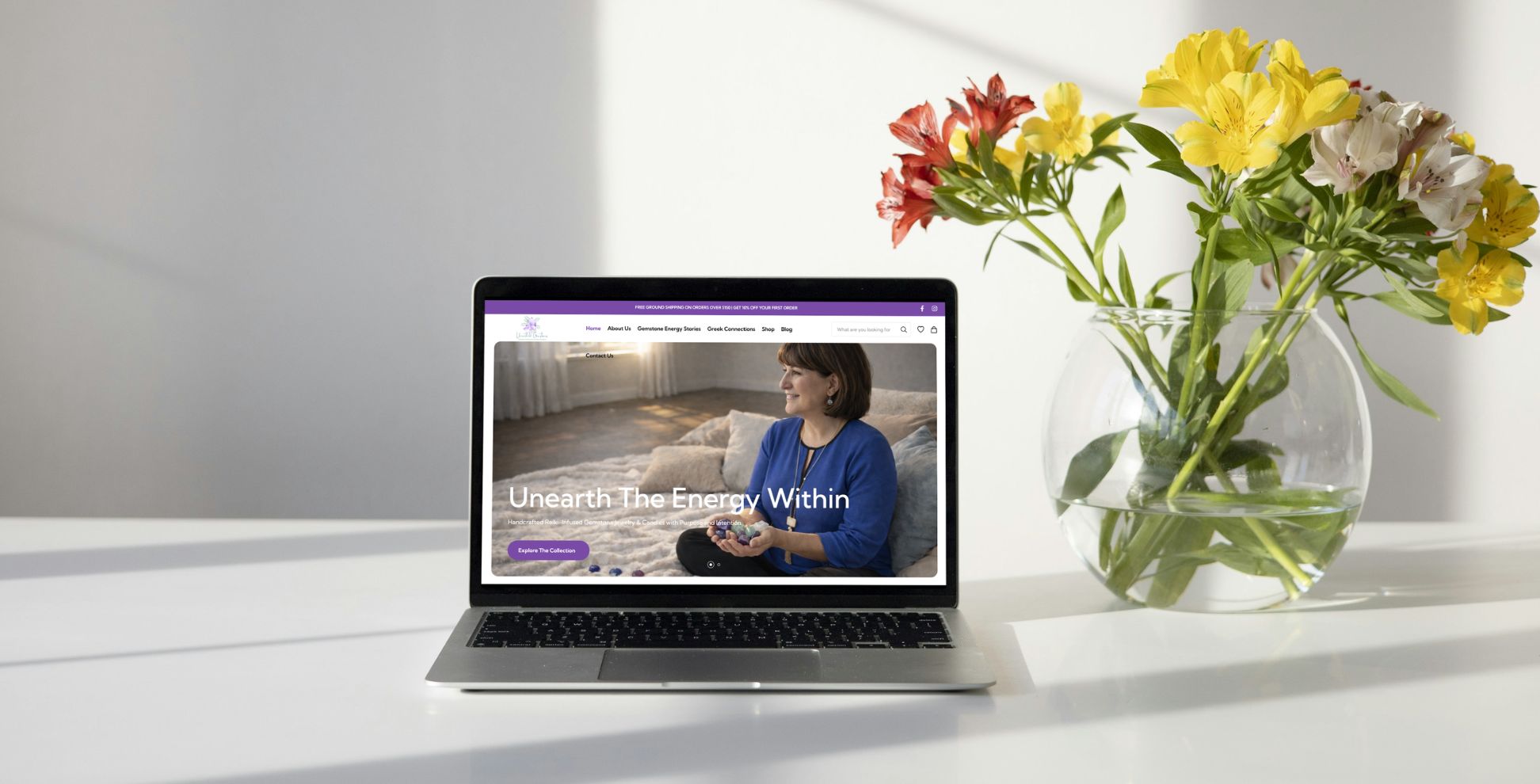 Unearthed Gemstones e-commerce website designed by Back9 Digital, offering an intuitive and secure online shopping experience for luxury jewelry.