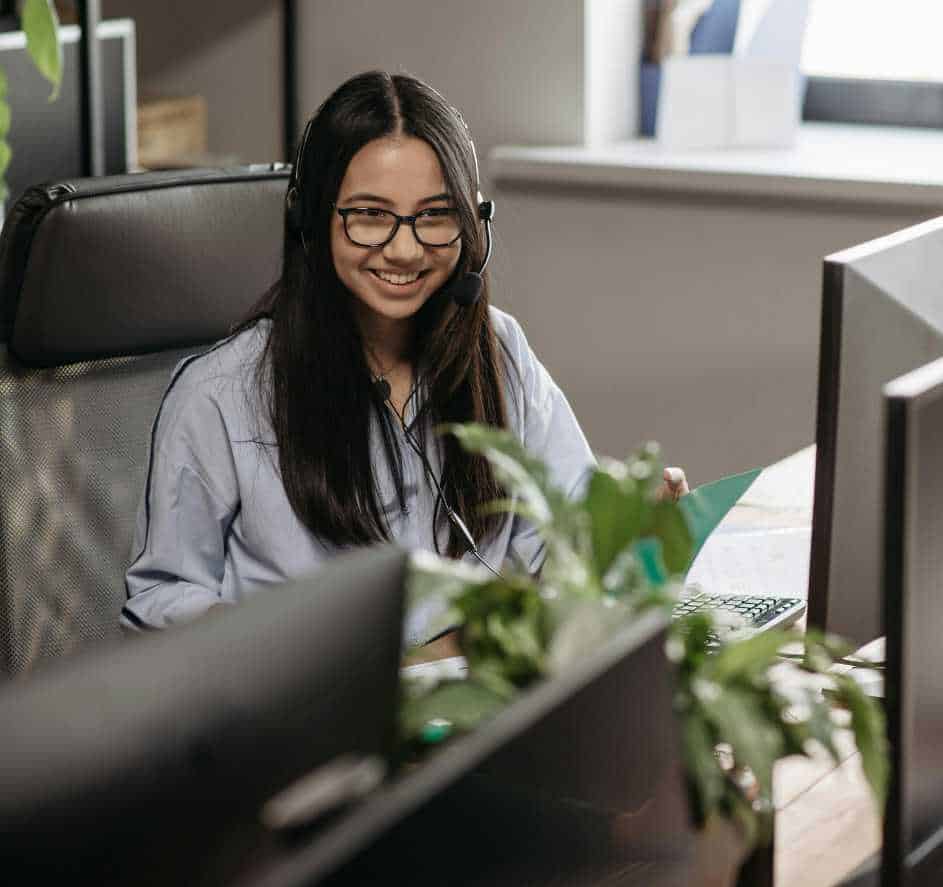 Back9 Digital team member working on a website design project at the office in Hamilton