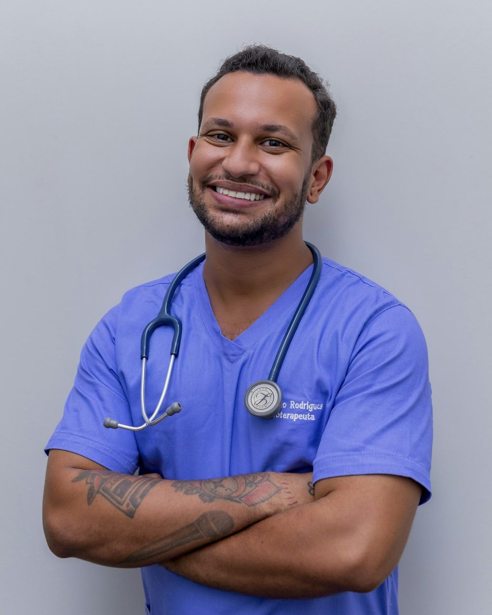 Clinician in scrubs at a Hamilton clinic