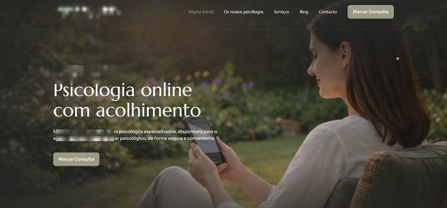 Anonymized online therapy clinic website built by Back9 Digital