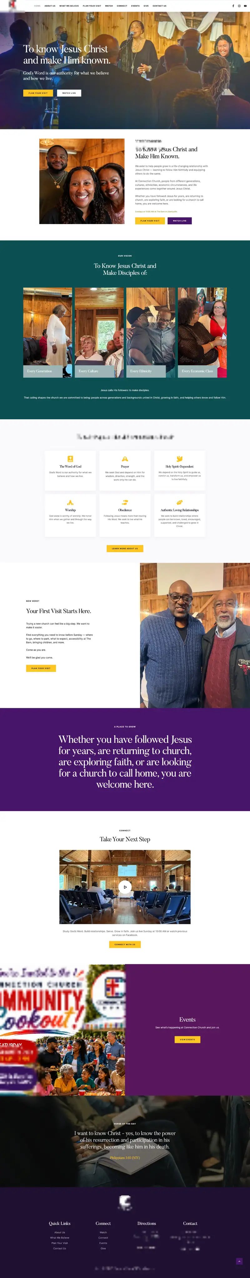 Church website built by Back9 Digital