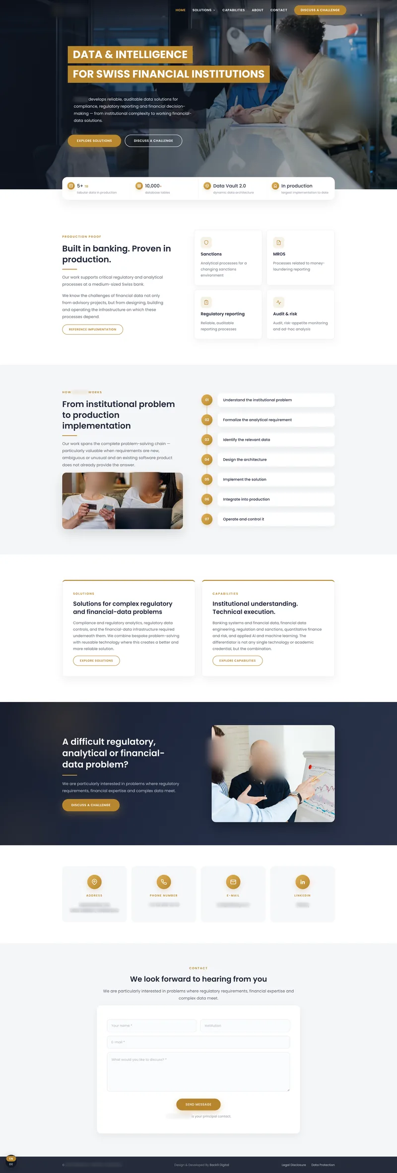 Financial data company website design, Back9 Digital web design portfolio